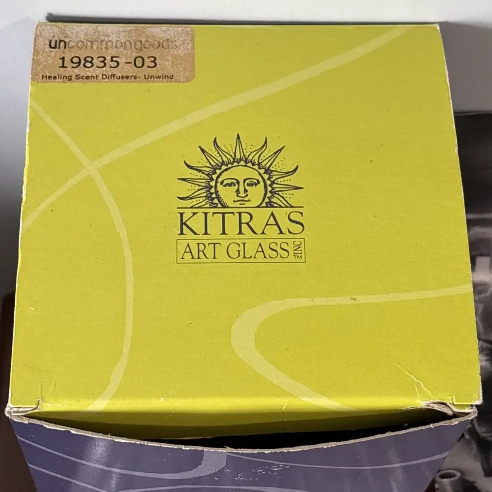 Kitras Art Glass Ball Healing Scent Diffuser Purple Pink Clear
